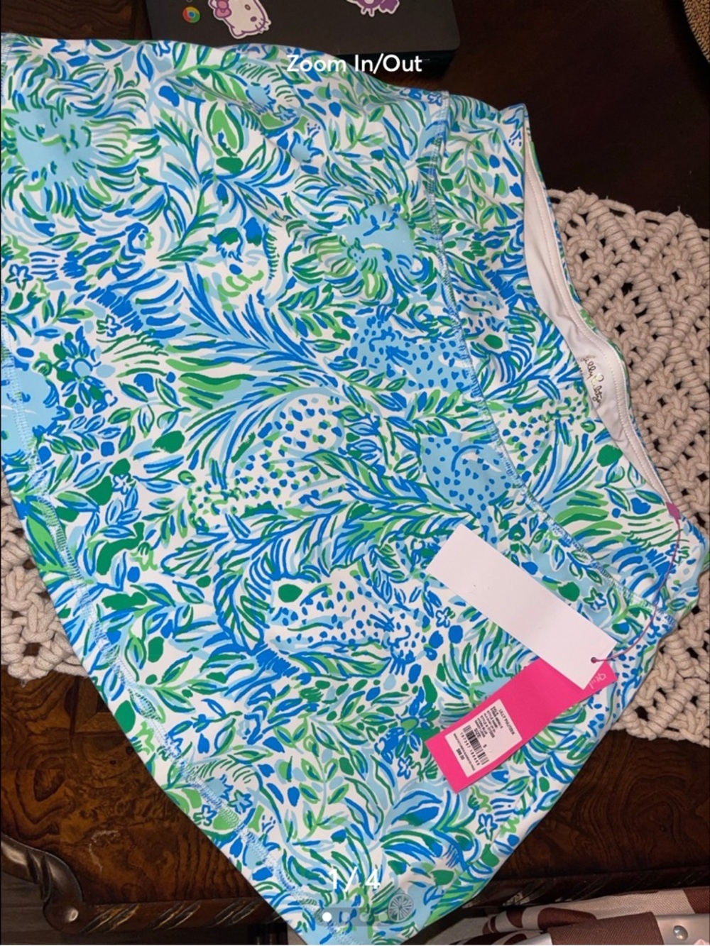 Lilly Pulitzer Blue & Green Tropical print luxletic skort NWT